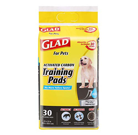 Glad for Pets Black Charcoal Puppy Pads | Puppy Potty Training Pads That ABSORB & NEUTRALIZE Urine Instantly | New & Improved Quality Dog Training Pads, 30 count